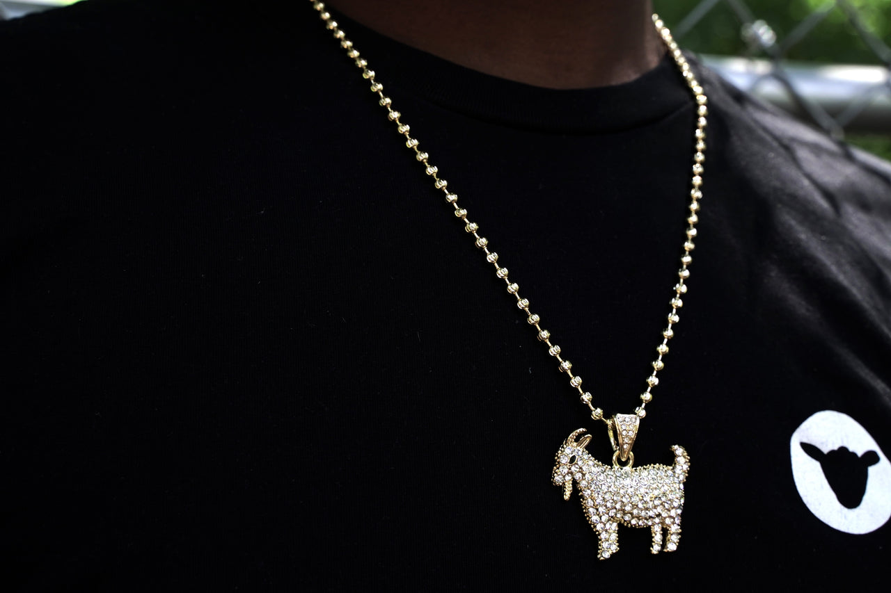 14K PlentyIce Basics- Iced Out Goat With Bead Chain